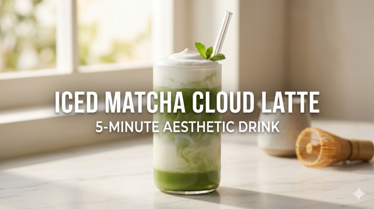 5-Minute Fluffy Iced Matcha Cloud Latte You’ll Be Obsessed With