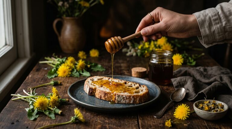 The Viral 4-Ingredient Dandelion “Honey” Recipe (Vegan & Stupidly Easy!)