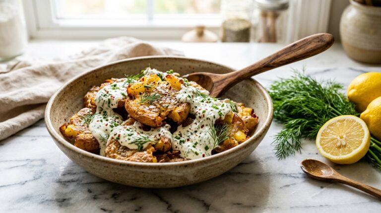 Viral Crispy Smashed Potato Salad (No-Mayo & Healthy!)